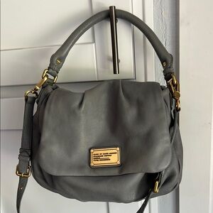 Marc By Marc Jacobs Gray Shoulder Bag with Gold Accents